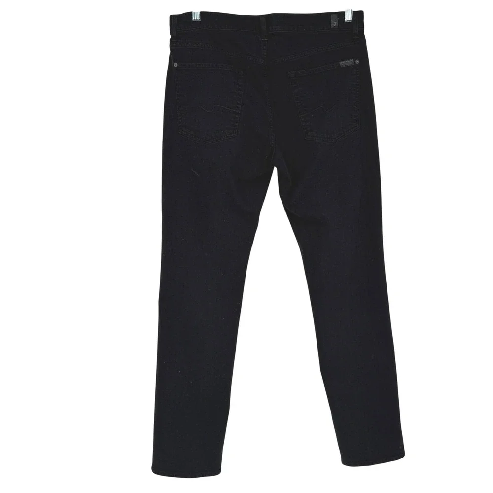 7 For All Mankind Slimmy‎ Luxe Performance Mens Black Slim Fit Jeans Size 34
